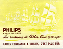 Philips Les vaisseaux de l'éther série 1952-1953 (long) Dépliant pub.