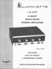 Lafayette USA LA-375 • Mode d'emploi (1)
