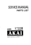 Akai 1722 II et 1722 W • Manuel de service