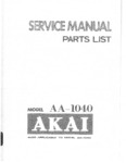 Akai AA-1040 et AA-1050 • Manuel de service (34 pages)