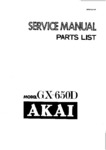 Akai - GX-650 D Manuel de service