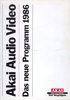 Akai Catalogue 1986