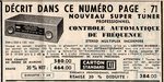 Magnétic-France Super Tuner FM Automatique 1961 • Publicité 1961