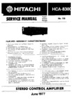 Hitachi HCA-8300 • Manuel de service