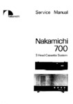 Nakamichi 700 Tri-Tracer • Manuel de service