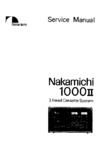 Nakamichi 1000 II • Manuel de service
