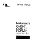 Nakamichi OMS-7, OMS-7E et OMS-70 • Manuel de service