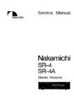 Nakamichi SR-4 et SR-4A • Manuel de service