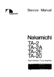 Nakamichi TA-2, TA-2A, TA-2E et TA-20 • Manuel de service