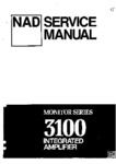 NAD 3100 • Manuel de service