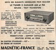 Magnétic-France Tuner Double Canaux AM / FM • Publicité 1963