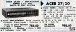 A.C.E.R. 27/20 Ampli-tuner • Publicité - Le Haut-Parleur 1968