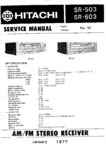 Hitachi SR-503 et SR-603 • Manuel de service