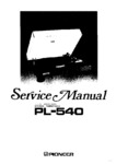 Pioneer PL-540 • Manuel de service