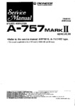 Pioneer A-757 Mark II • Manuel de service