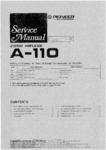 Pioneer A-110 • Manuel de service