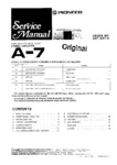Pioneer A-7 • Manuel de service