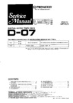 Pioneer D-07 • Manuel de service