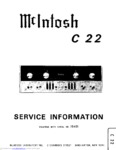 McIntosh  C 22  Manuel de service