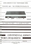 Continental Edison TU1250, TU1251, TU2250 et TU2251 • Manuel de service