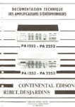 Continental Edison PA1252, PA2252, PA1253, PA2253 • Manuel de service