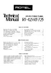 Rotel RT 425 et RT 725 • Manuel de service
