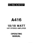 H.H. Scott A 416 Mode d'emploi