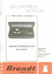 Brandt  PAT 2031 K  Manuel de service