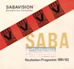 Catalogue 1961/62 Saba Allemagne
