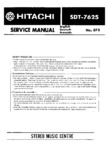 Hitachi SDT-7625 • Manuel de service