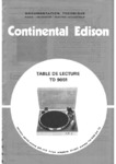 Continental Edison TD 9051 Manuel de service