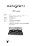Radionette Soundmaster SM 240G • Schéma et caractéristiques