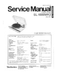 Technics SL-1800 MK2 • Manuel de service