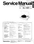 Technics SL-1401 et SL-1411 • Manuel de service
