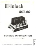 McIntosh  MC40  Manuel de service