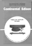 Continental Edison TD 9050 Manuel de service