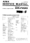 Aiwa AD-F220 • Manuel de service