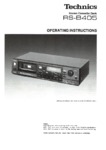 Technics  RS-B405 Mode d'emploi multilingue