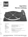 Dual 1210 Manuel de service (allemand)