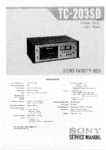 Sony  TC-203 SD Manuel de service