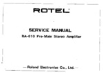 Rotel RA-610 • Manuel de service