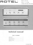 Rotel RA-110 A et RA-210 • Manuel de service