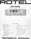 Rotel RA-1412 • Manuel de service
