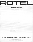 Rotel RA-1212 • Manuel de service