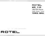 Rotel RT-620 • Manuel de service