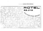 Rotel RA-210 • Mode d'emploi