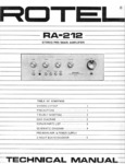 Rotel RA-212 • Manuel de service