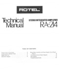 Rotel RA-214 • Manuel de service