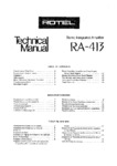 Rotel RA-413 • Manuel de service