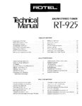 Rotel RT-925 • Manuel de service